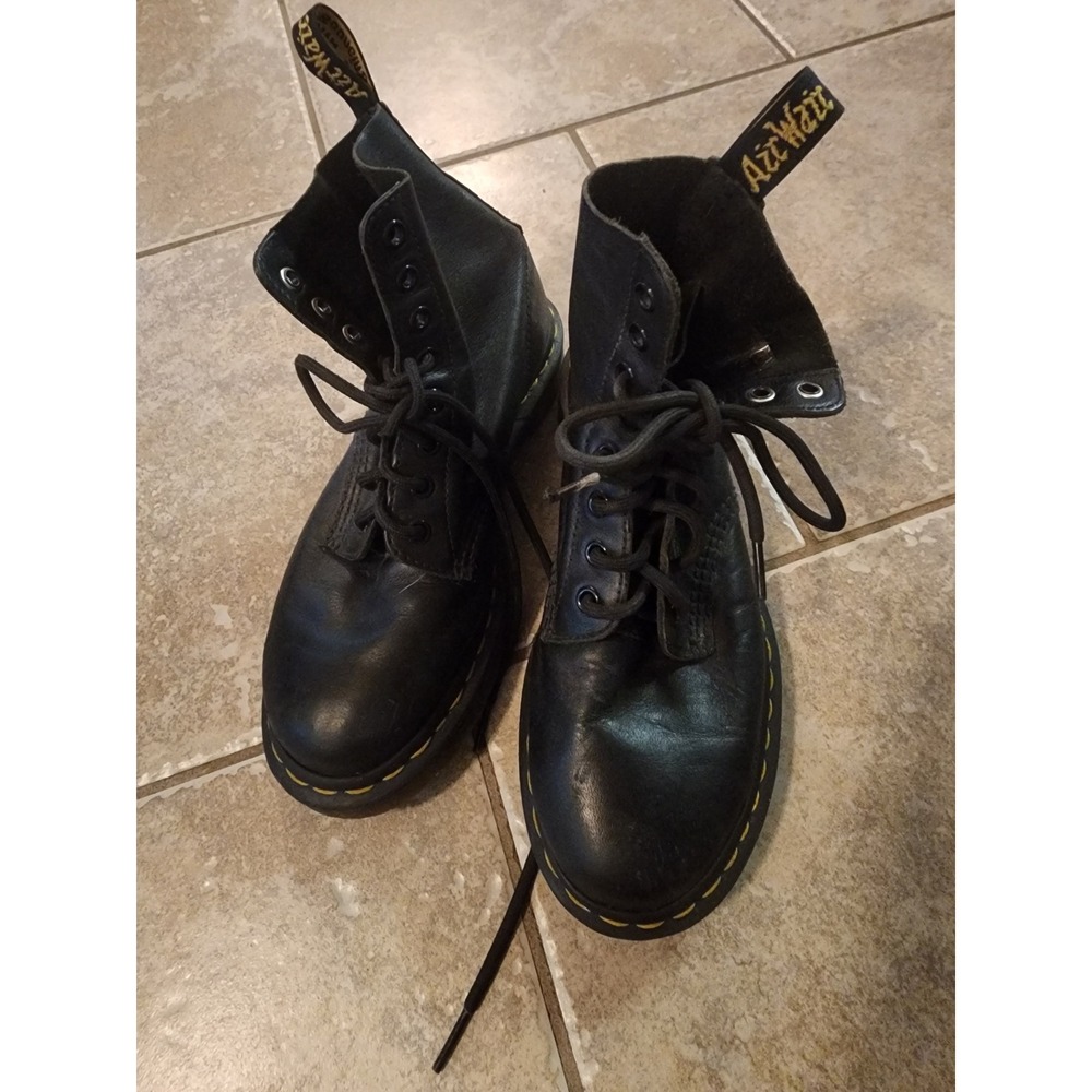 Dr Martens 1460 Pascal Black Virginia Leather Boots Womens US 7 UK 5 EU 38